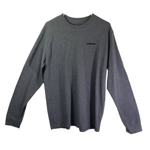 PATAGONIA Men's Medium Gray, Multicolor T-Shirt, Long Sleeve, Graphic Print GUC